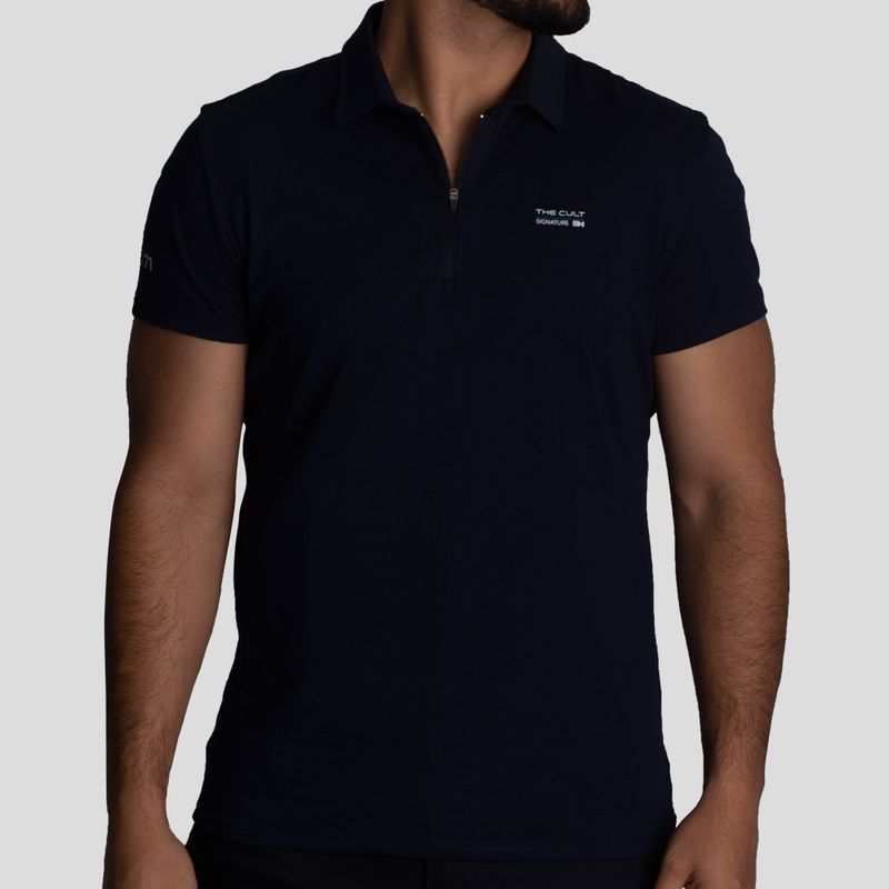 Polo Shirt with Zipper | Perfect Fit | Premium Printed Jersey Cotton