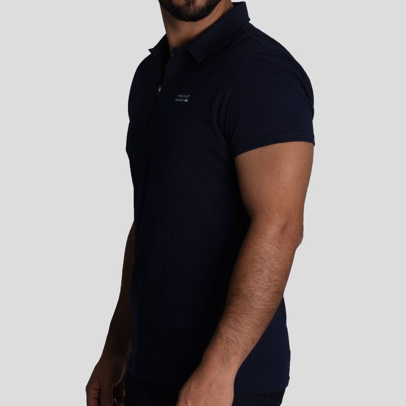Polo Shirt with Zipper | Perfect Fit | Premium Printed Jersey Cotton