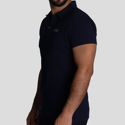Polo Shirt with Zipper | Perfect Fit | Premium Printed Jersey Cotton