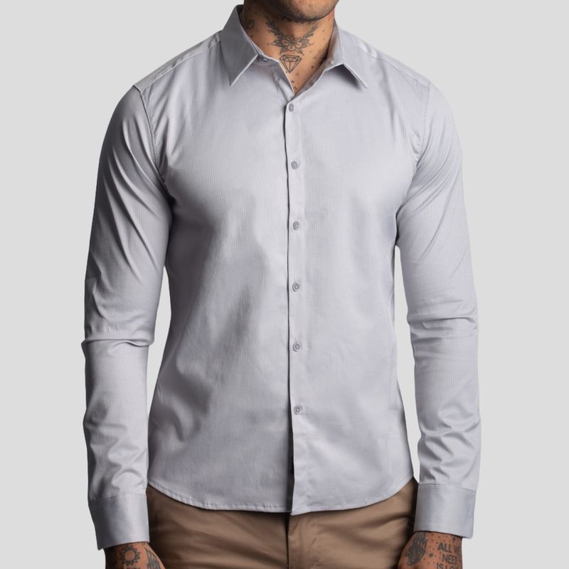 Suit Shirt | Perfect Fit | Linear Fabric Weave – Anti-Wrinkle