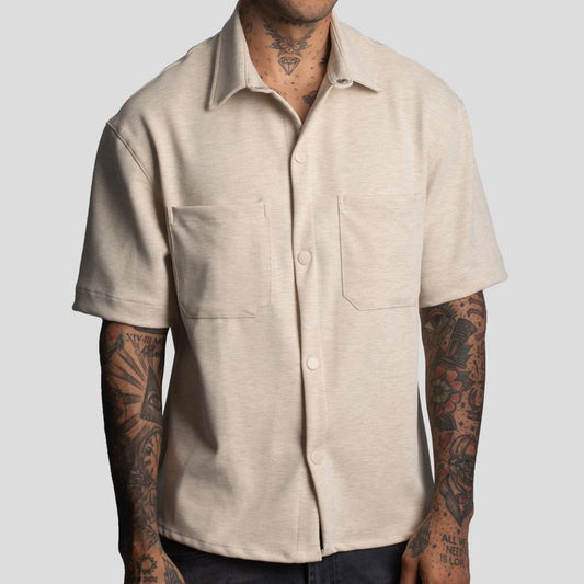 Overshirt de Manga Corta · Relax Fit · Tejido Especial -Super Flex · Oversize