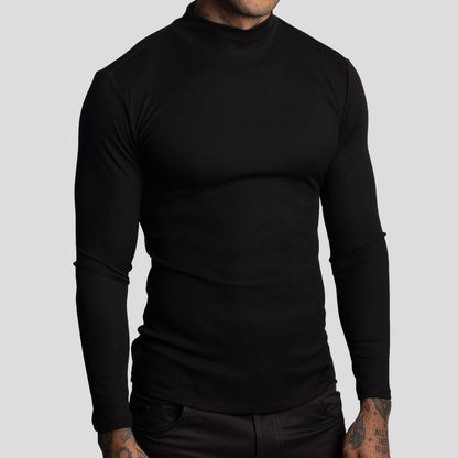 Turtleneck Polo Shirt | Perfect Fit | Special Fabric - Super Stretchy Ribbed