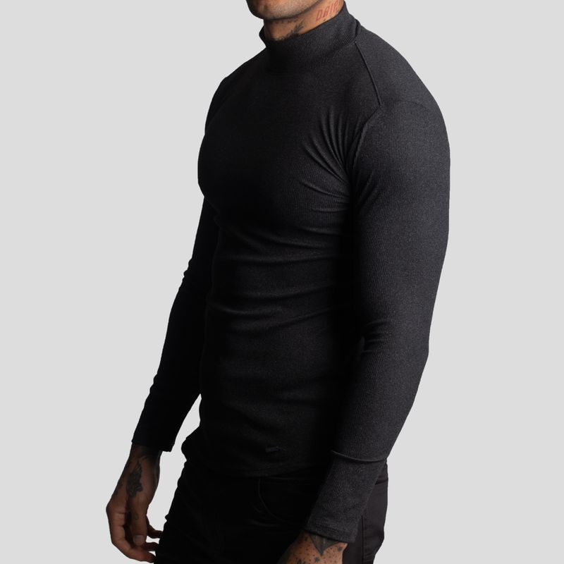 Turtleneck Polo Shirt | Perfect Fit | Special Fabric - Super Stretchy Ribbed