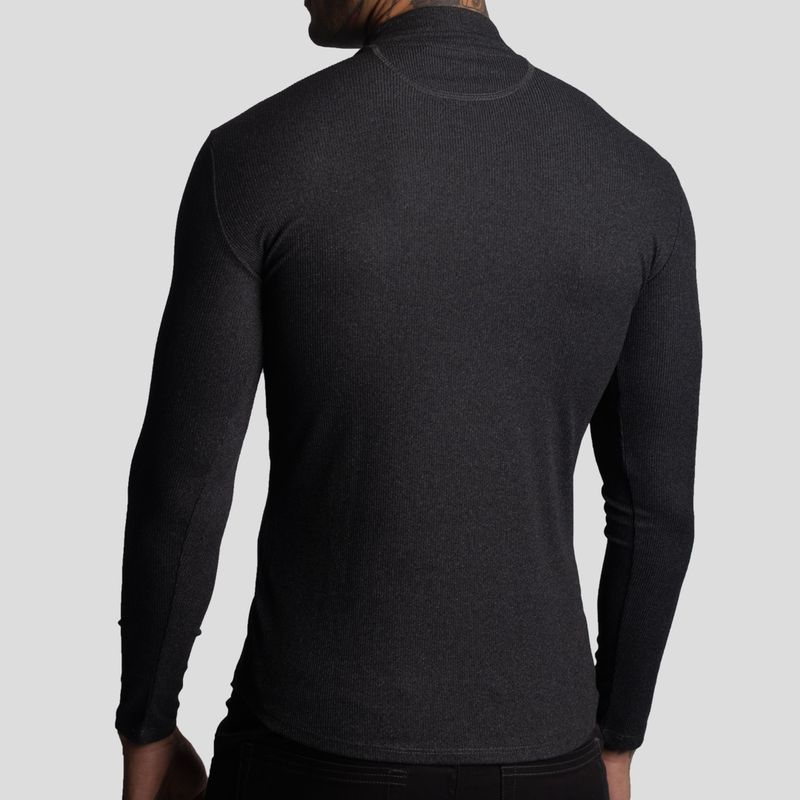 Turtleneck Polo Shirt | Perfect Fit | Special Fabric - Super Stretchy Ribbed