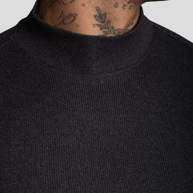 Turtleneck Polo Shirt | Perfect Fit | Special Fabric - Super Stretchy Ribbed