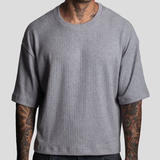 Polo de Manga Corta | Ajuste Ancho | Tejido Especial con Relieve | Oversize