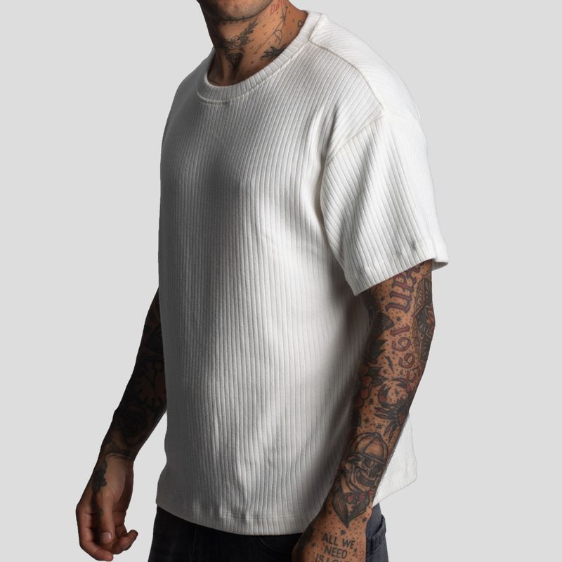 Short-Sleeve Polo | Relaxed Fit | Special Embossed Fabric | Oversize