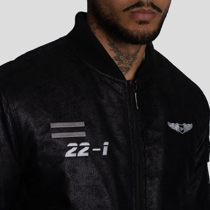 Casaca Bomber de ecocuero- diseño bad boys - look urbano con actitud
