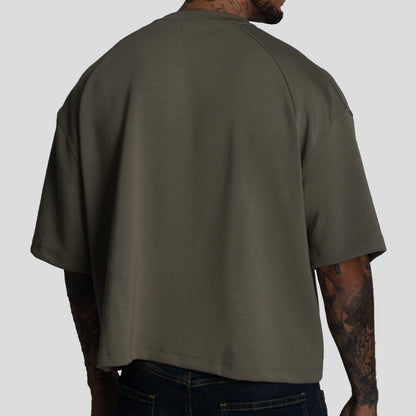Polo Manga Corta con Cortes Estructurales | Boxy Fit | Tejido Especial Pesado y Soft | Oversize