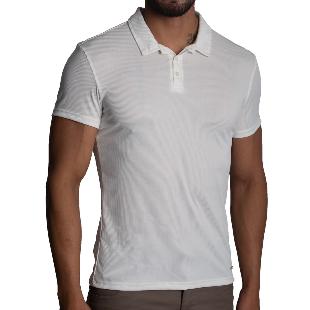 Polo Cuello Camisero Manga Corta | Perfect Fit | Tejido Especial - Acanalado Super Flex | Signature